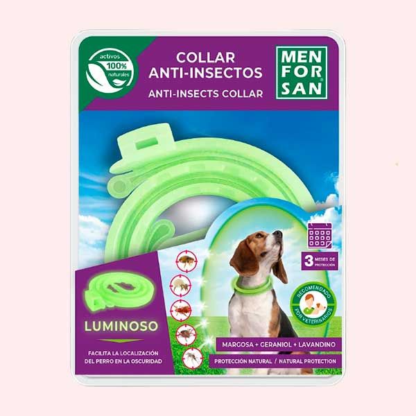 EL MEJOR PARA PERROS QUE SALEN DE NOCHE: MENFORSAN Collar Luminiscente Anti-Insectos