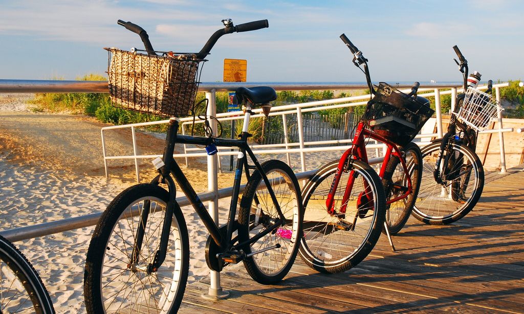 Bikes along the shore