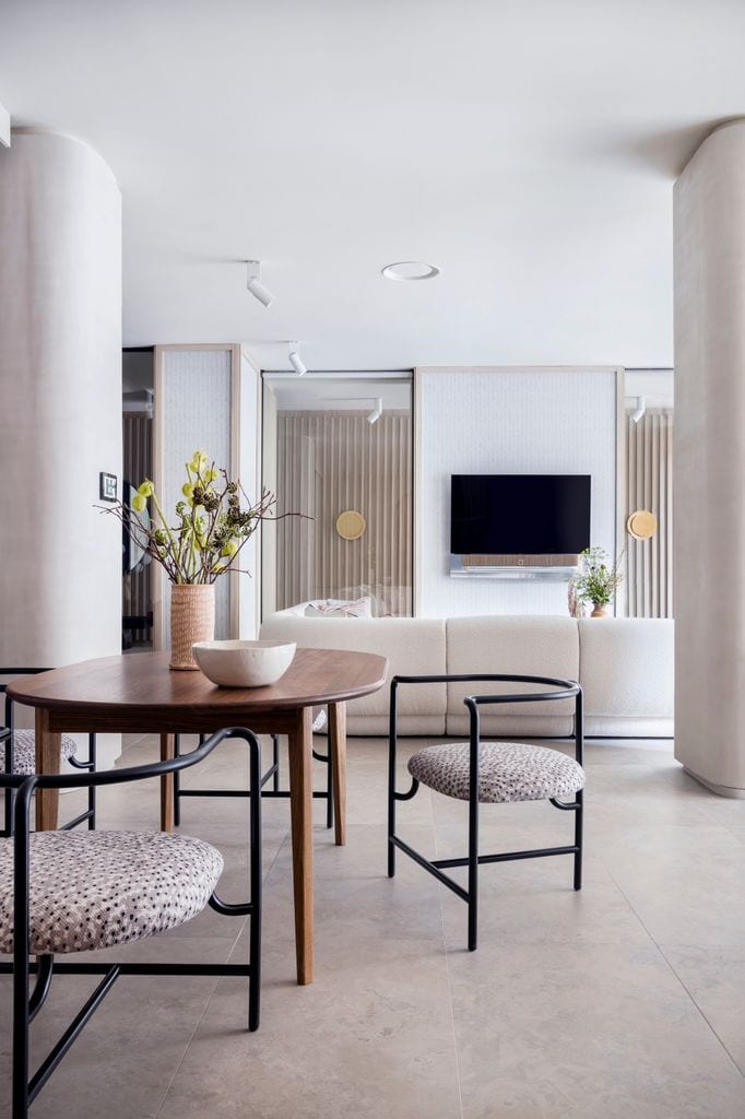 Living room with antique chairs