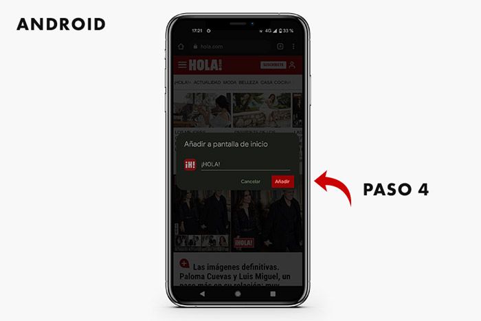 Acceso directo Hola.com android