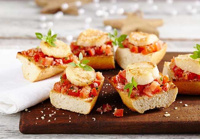 vieiras tartar tomate