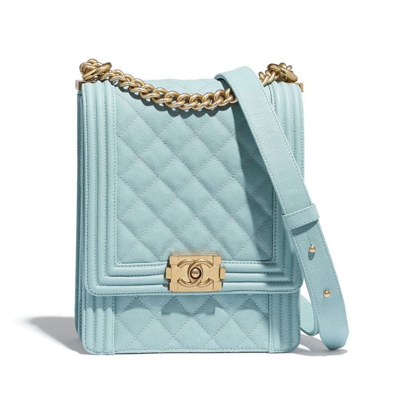 chanel boy mini azul