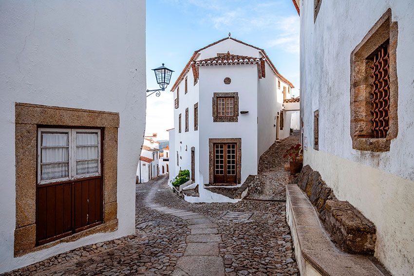 Calle encantadora del histórico Marvão , Alentejo, Portugal