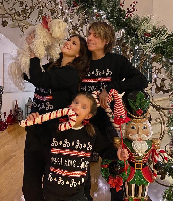 Laura Pausini y su familia