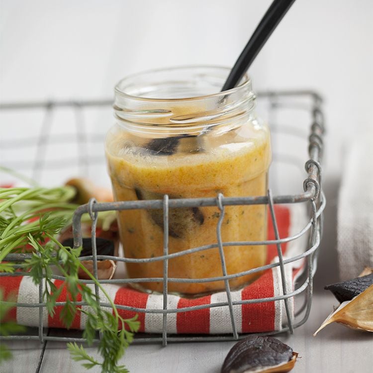 Puré de zanahoria con ajo negro