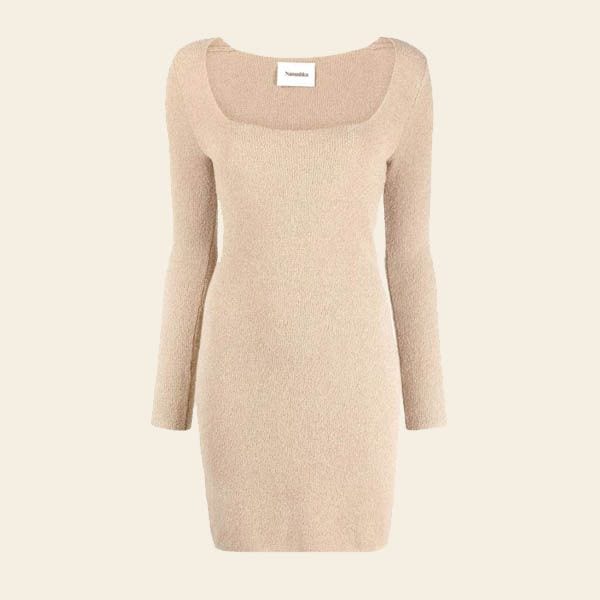 vestido punto beige a   copia