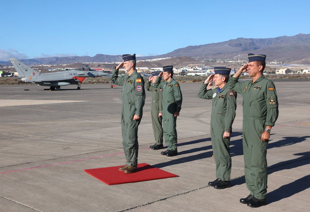 El rey Felipe en un ejercicio del Ejército del Aire