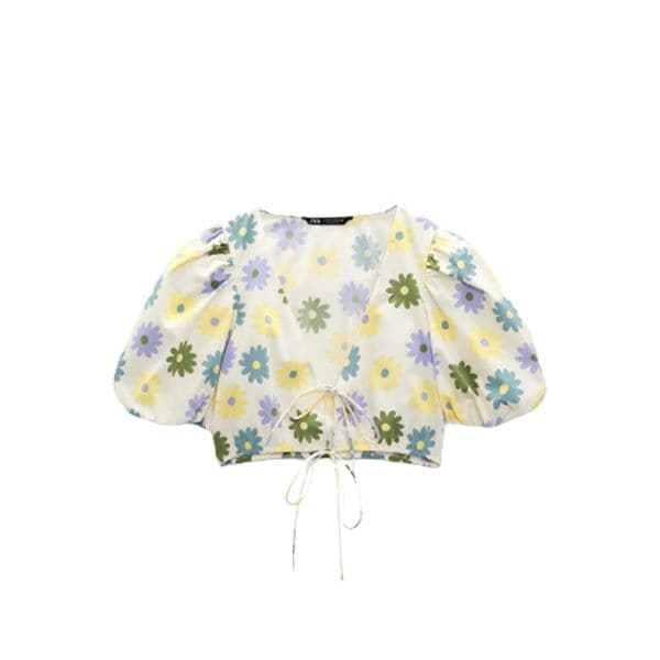 top flores colores zara