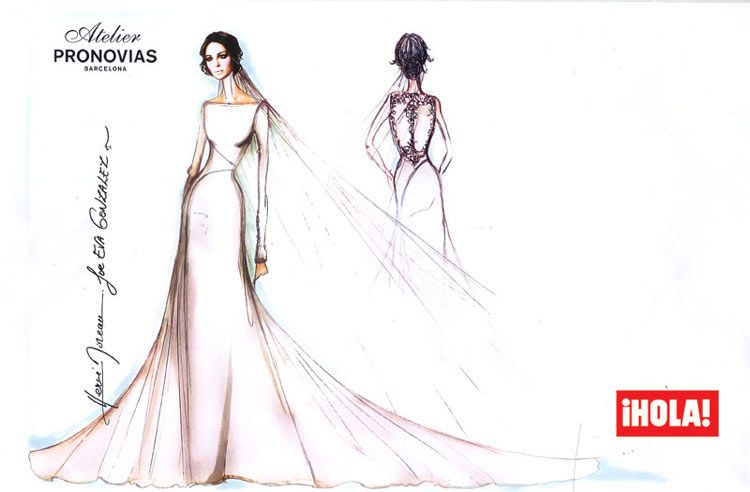 El boceto del vestido firmado por Atelier Pronovias
