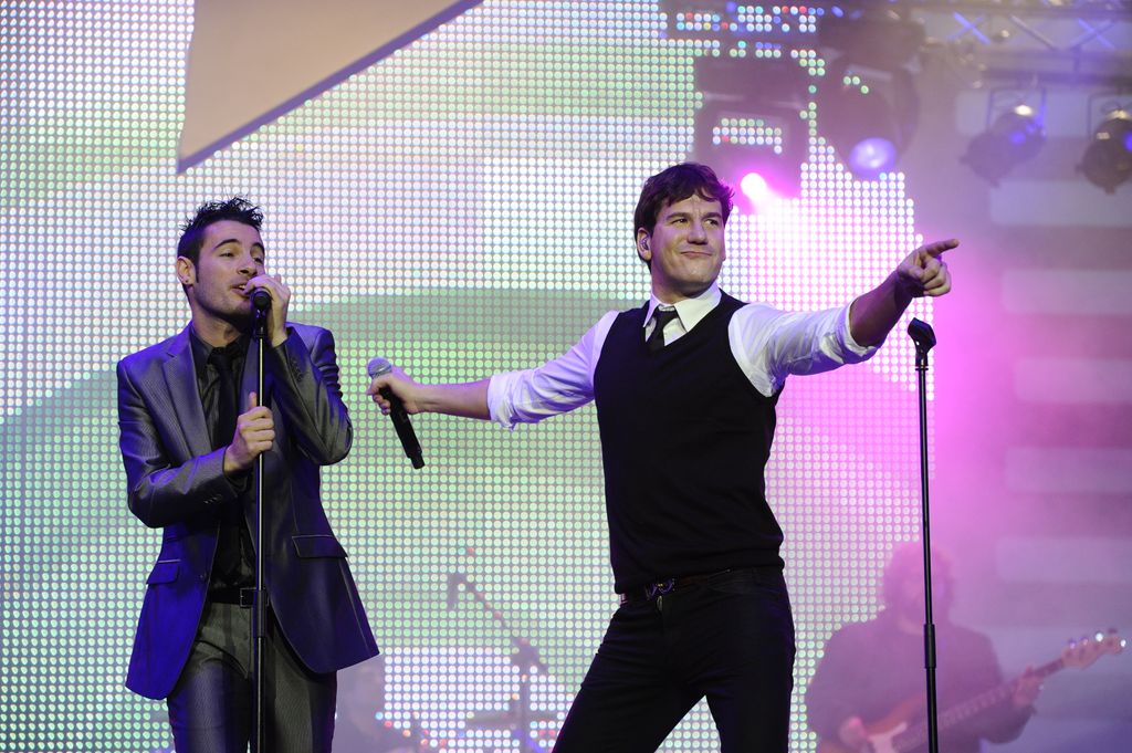 Andy y Lucas durante un concierto en el 2012