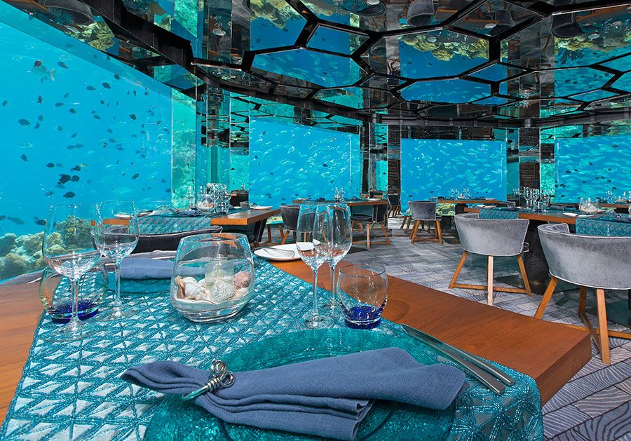 Anantara Kivah restaurante submarino Maldivas