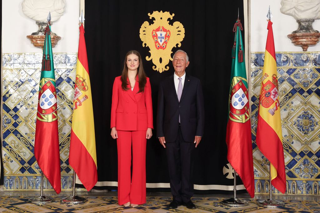 La princesa Leonor recibida por el presidente Marcelo Rebelo de Sousa en Portugal, julio 2024