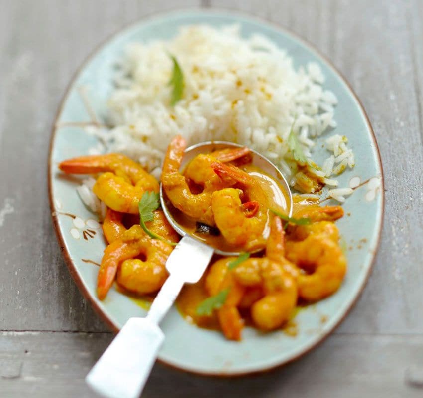 arroz gambas curry