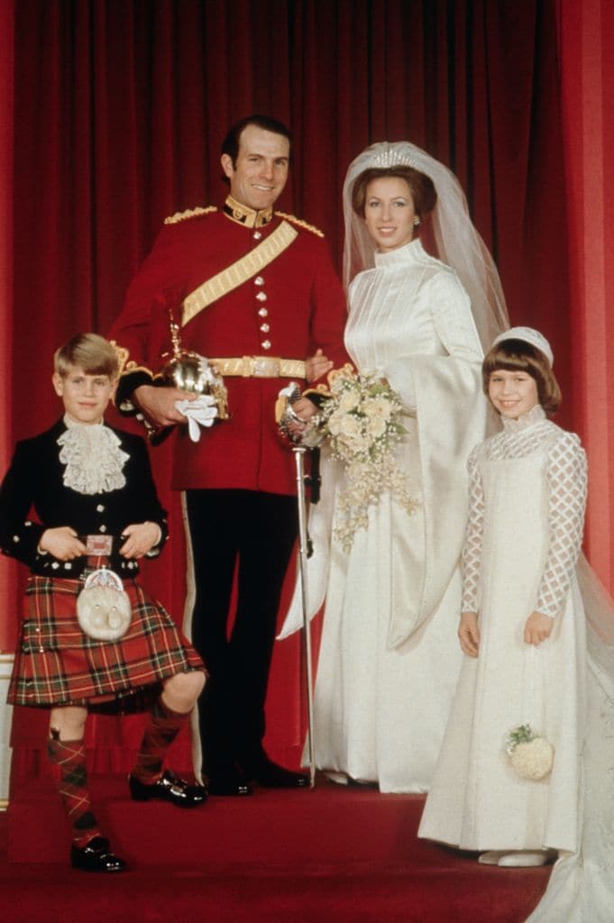 La princesa Ana el día de su boda con Mark Phillips el 14 de noviembre de 1973 en Londres