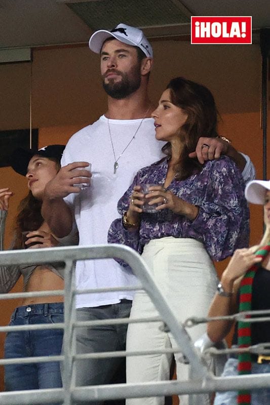 Elsa Pataky y Chris Hemsworth: en el rugby con otras estrellas de Hollywood