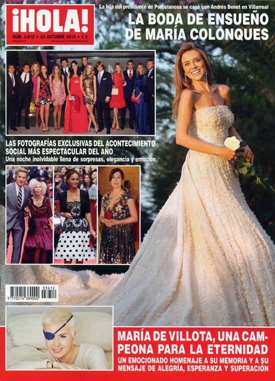 Una emotiva ceremonia y fabulosa celebración ocupa esta semana la portada de ¡HOLA!: la boda de ensueño de María Colonques, hija del presidente de Porcelanosa, y Andrés Benet