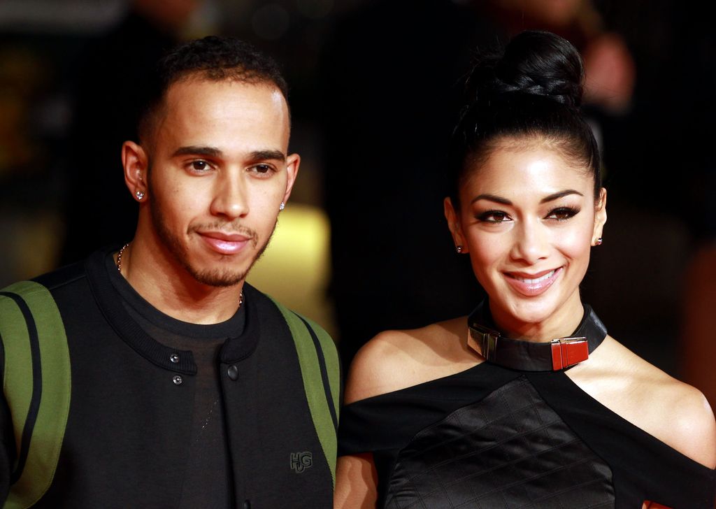 Lewis Hamilton y Nicole Scherzinger en el premio mundial de 'Jack Reacher'