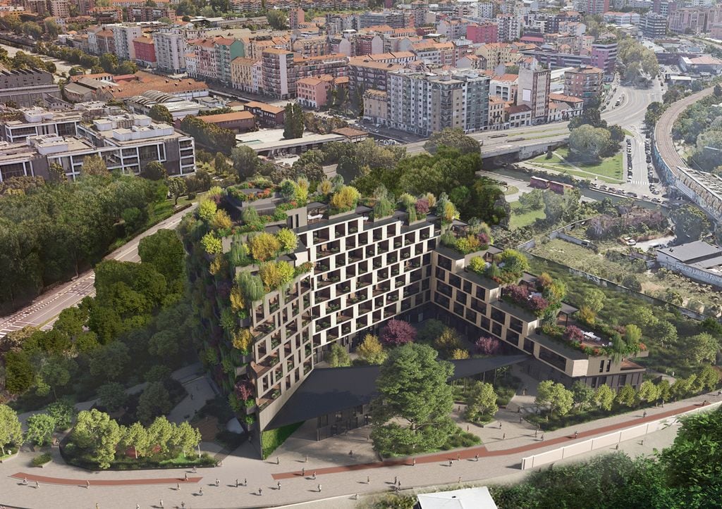 Proyecto con techos verdes intensivos, obra del arquitecto Stefano Boeri