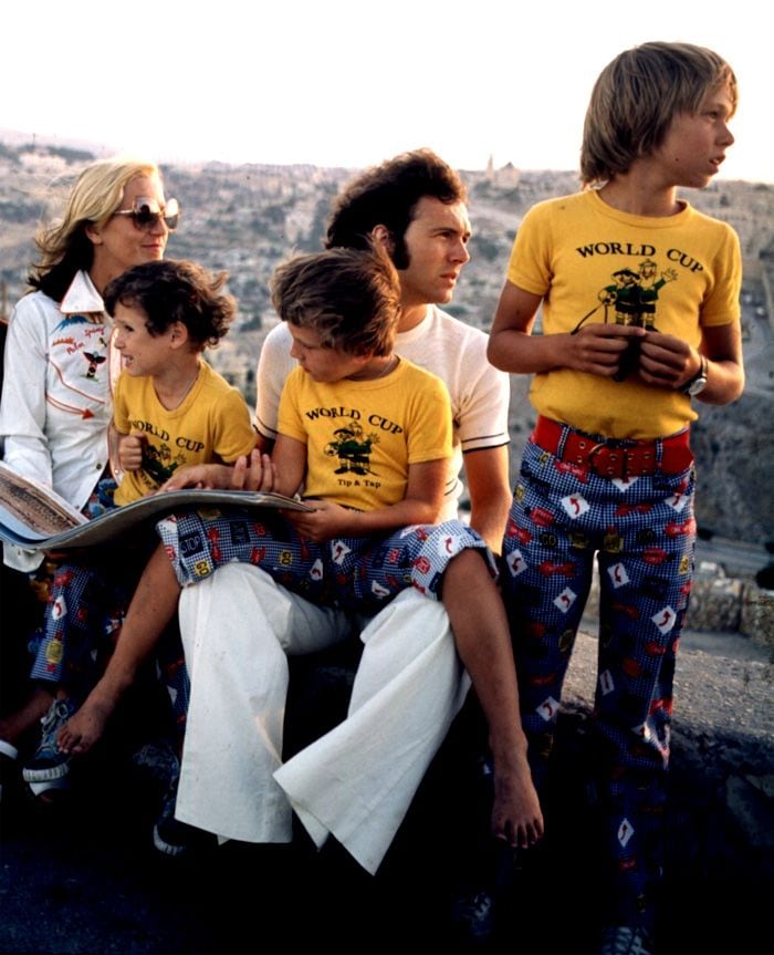 Beckenbauer, con Brigitte y sus tres hijos Thomas, Michael y Stephan