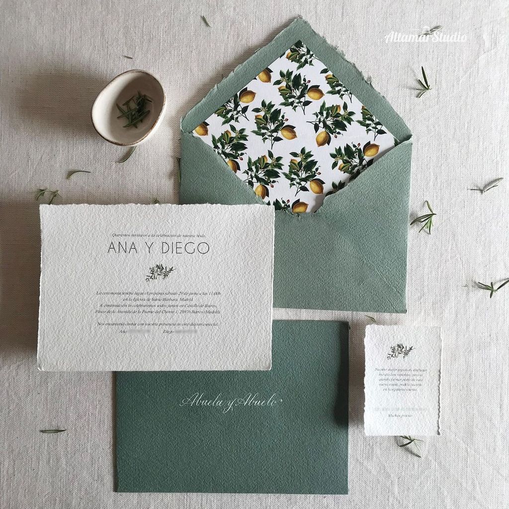 Invitaciones de la boda de Ana Moya y Diego Conde