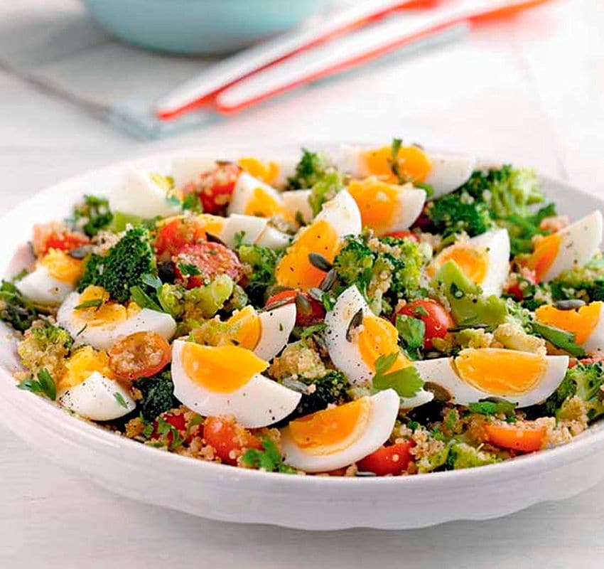 receta ensalada tabule huevos cocidos brocoli cherry