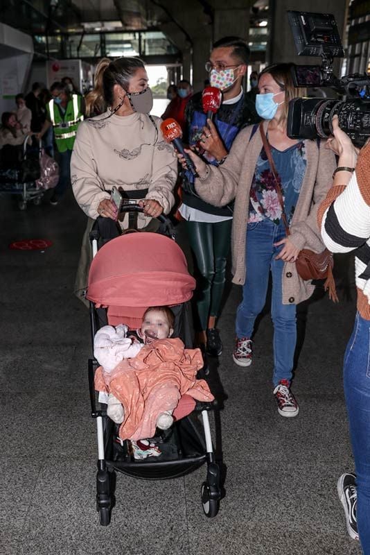 Elena Tablada al volver de Miami con sus hijas