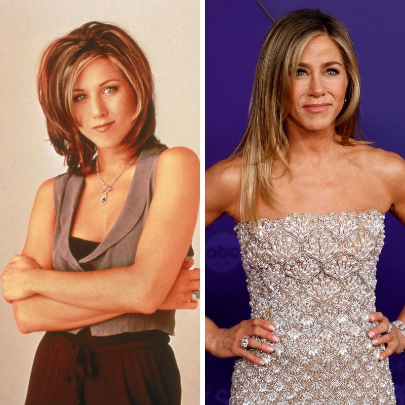 Jennifer Aniston en 1995 y en 2024