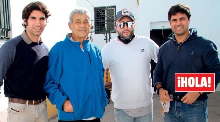 Francisco, Cayetano y Kiko Rivera con su tío Riverita