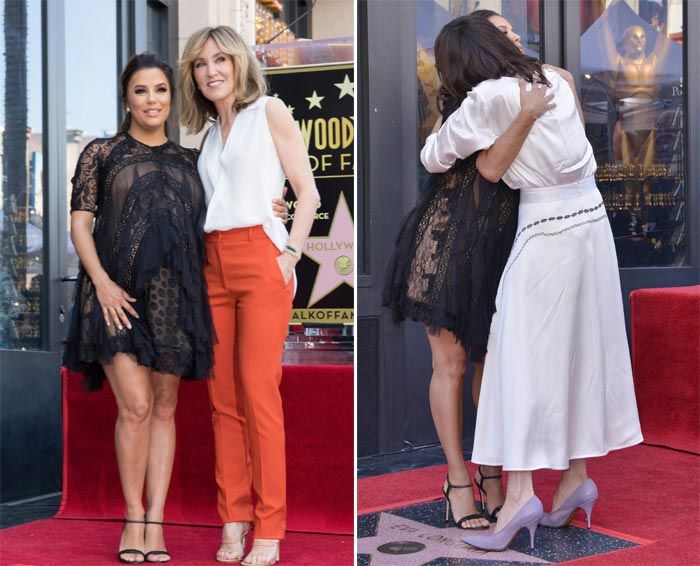 Eva Longoria y Victoria Beckham en el Paseo de la Fama