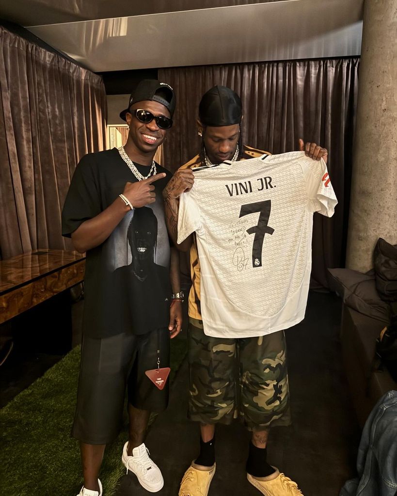 Vinicius en el concierto de Travis Scott en Madrid, julio 2024