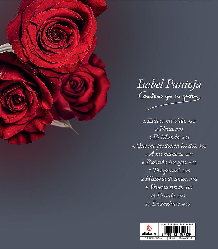 Contraportada del disco de Isabel Pantoja