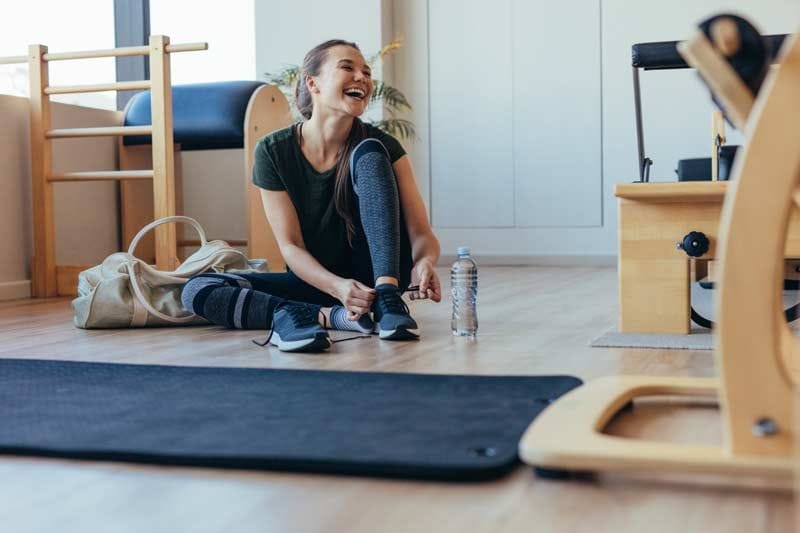 mujer preparacion pilates