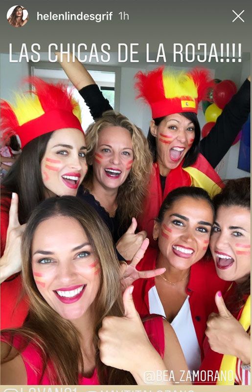  Helen Lindes celebra la victoria de la Selección Española de Baloncesto