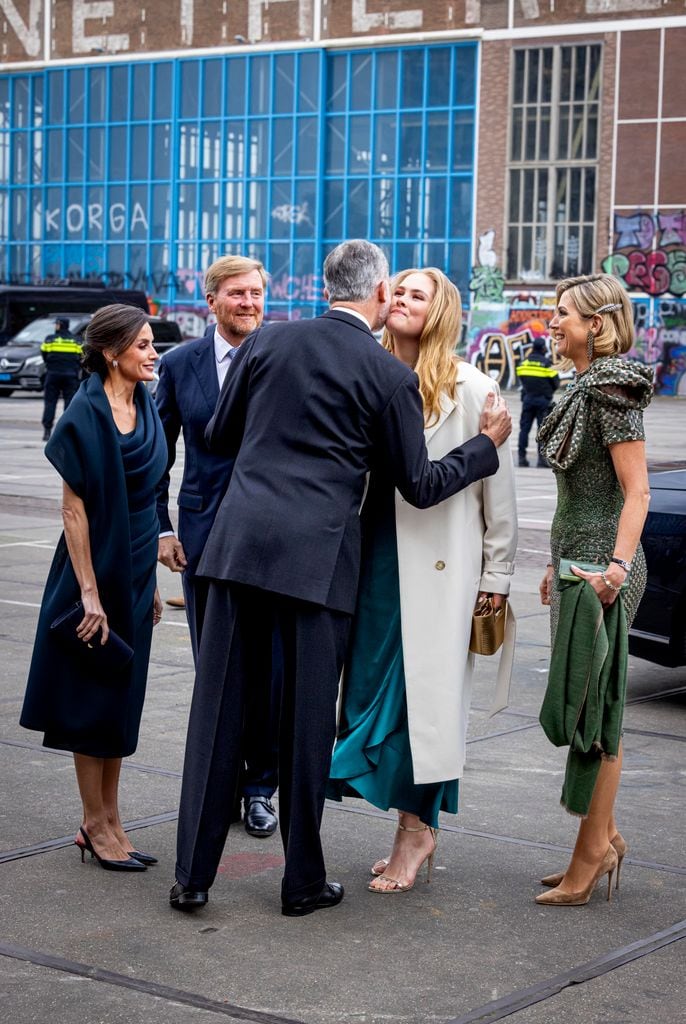 Rey Felipe, reina LEtizia, Guillermo de Holanda, Máxima de Holanda, Amalia de Holanda en una visita de Estado a Holanda el 18 de abril de 2024