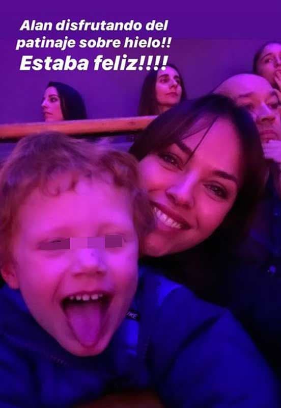 Helen Lindes, con su hijo Alan en el espectáculo sobre hielo de Javier Fernández