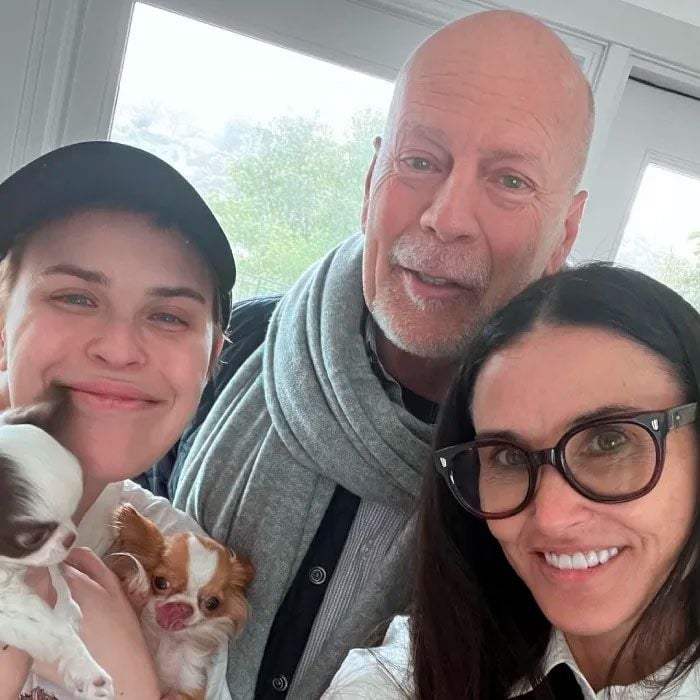 Demi Moore con su hija y su exmarido, Bruce Willis