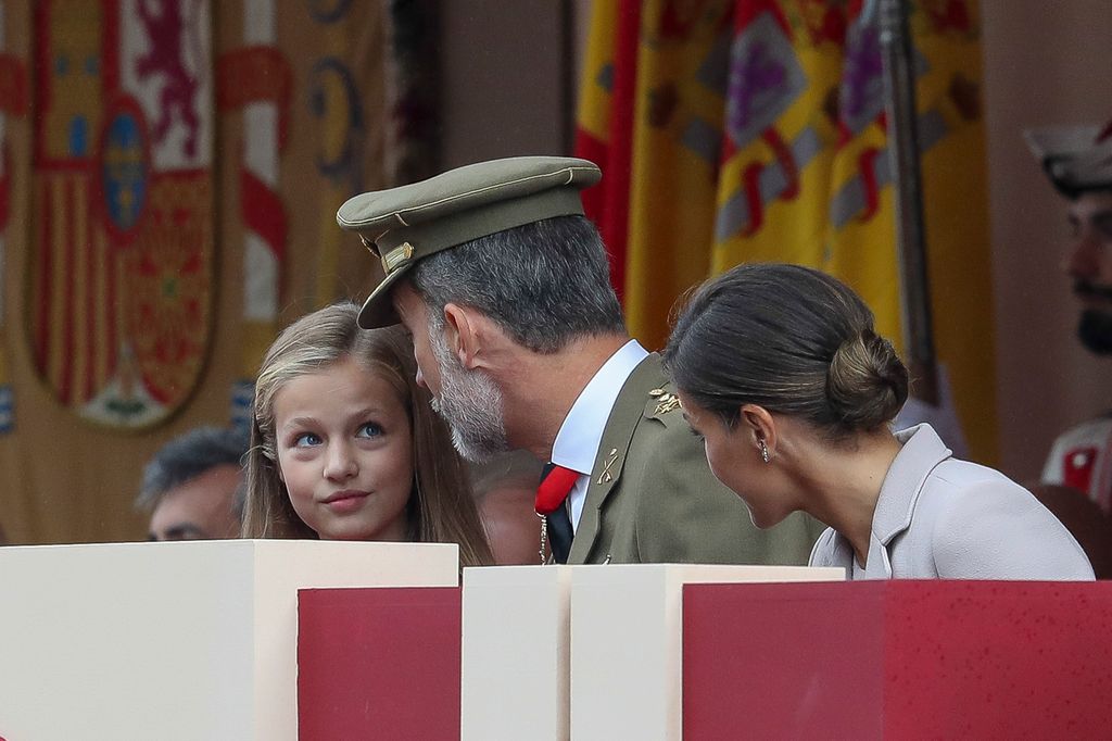 Rey Felipe, reina Letizia, princesa Leonor el 12 de octubre de 2018