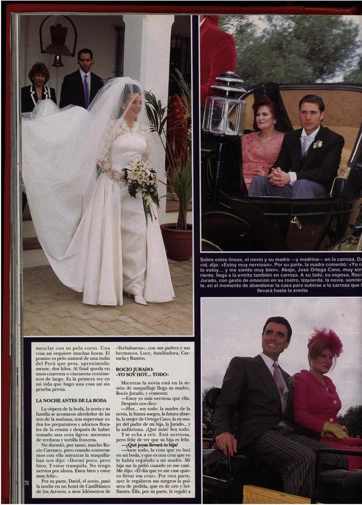 PDF. Reportaje. 31/03/1996. Finca Yerbabuena. Boda de Rocío Carrasco y Antonio David Flores. Hola 2.696 .11 abril 1996