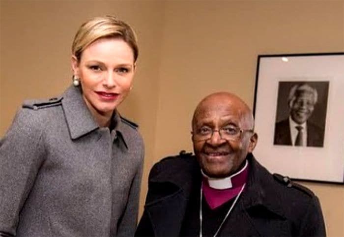 Charlene de Mónaco y Desmond Tutu