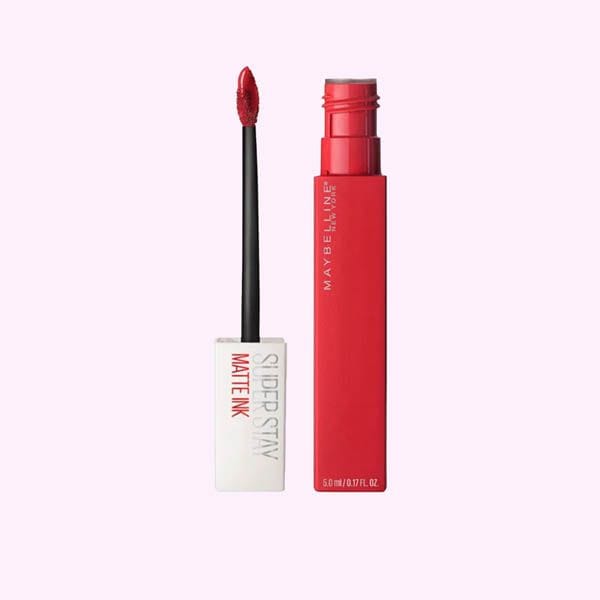 labial rojo permanente maybelline