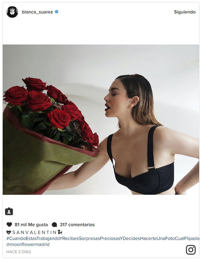 Blanca Suárez recibe flores por San Valentín