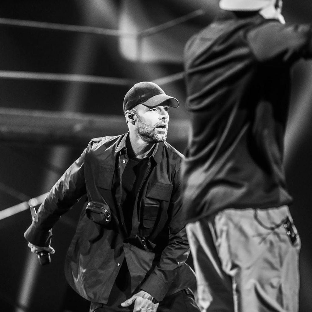 Ricky Martin rehearsing for the Latin Grammys