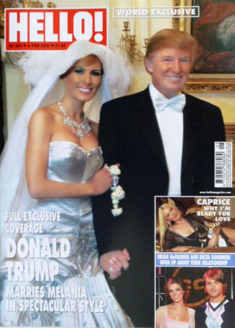 Portada HELLO! febrero 2005 con la exclusiva de la boda de Donald y Melania Trump