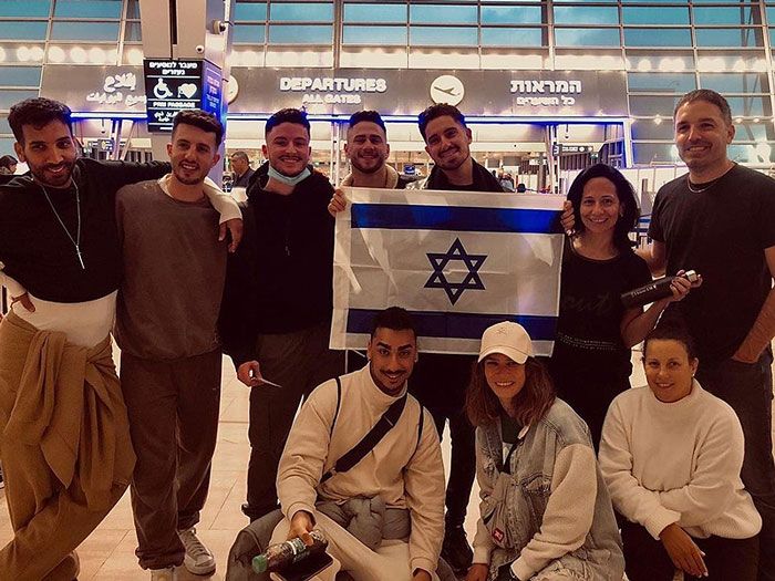 Imagen de la delegación de Israel en el aeropuerto 