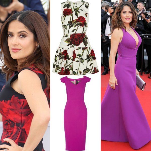 DISEÑOS CON MUCHA PASIÓN

SE LLEVA: la nota más pasional de la alfombra roja la ha puesto esta temporada la actriz Salma Hayek, primero con un look de día ceñido en color negro, con estampado de flores rojas, y más tarde con otro de noche en color morado, uno de los tonos que más abunda entre las nuevas colecciones de fiesta, con profundo escote en 'Uve', hombros al descubierto, y falda acampanada, muy similar a la línea trapecio que se ha puesto de moda este año. Este look le ganaba a la mexicana el segundo puesto de la votación de hola.com con las actrices más estilosas de Cannes.

'Get the look': vestido de algodón con brocados de seda en blanco, y estampado de rosas, de Dolce & Gabbana. El diseño ajustado en crepé de color morado, con cuello en 'Uve' muy abierto, está firmado por Roland Mouret. Ambos vía Net-a-porter.

© Getty Images
