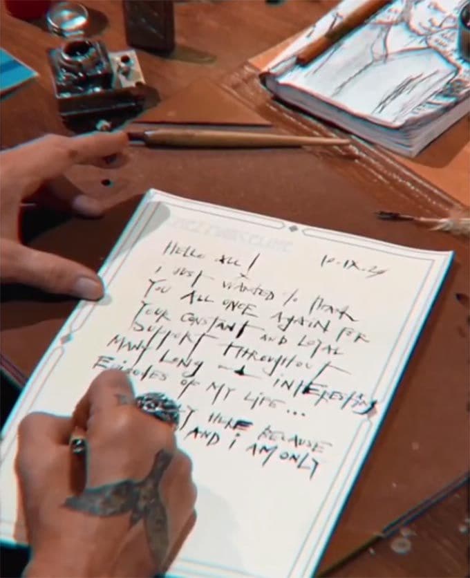 Johnny Depp escribe una carta a sus fans