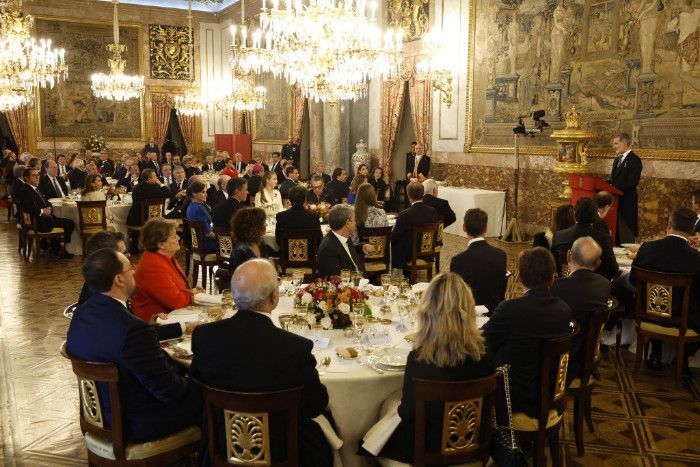 El comedor de gala del Palacio Real, tras la jura de la Constitución de la princesa Leonor