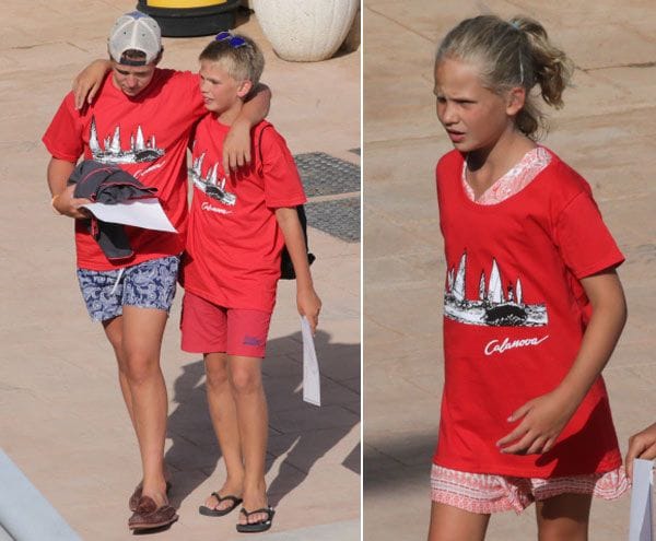 Seis de los nietos de la Reina han recibido su diploma en la Escuela de Vela de Calanova
