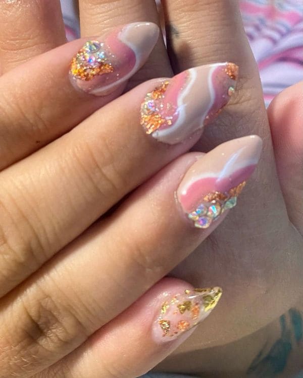 geode nails con stickers