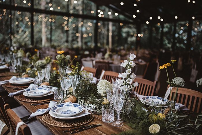 Decoración de mesas de boda silvestre